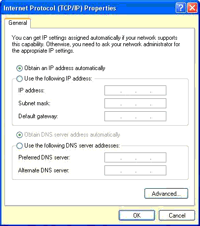 XP Networking settings
